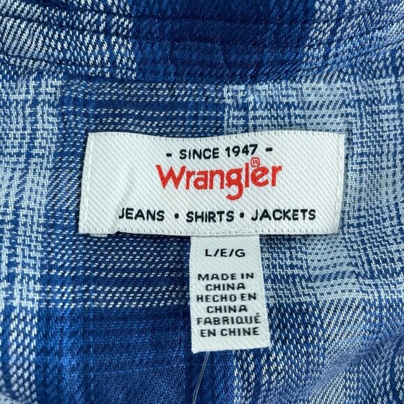 Wrangler Womens Blue Plaid Tunic Top L/EG  3/4 Sleeve Casual Style NWT 4496 - Picture 4 of 9